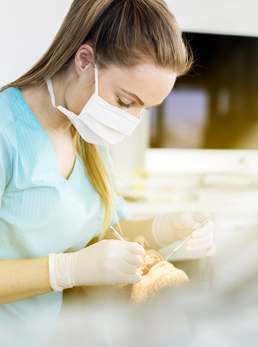 dentist working on patient