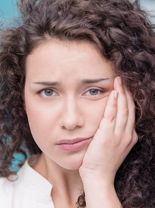 woman with mouth pain