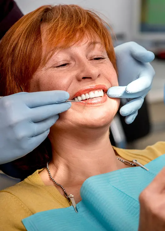 woman at the dentist office