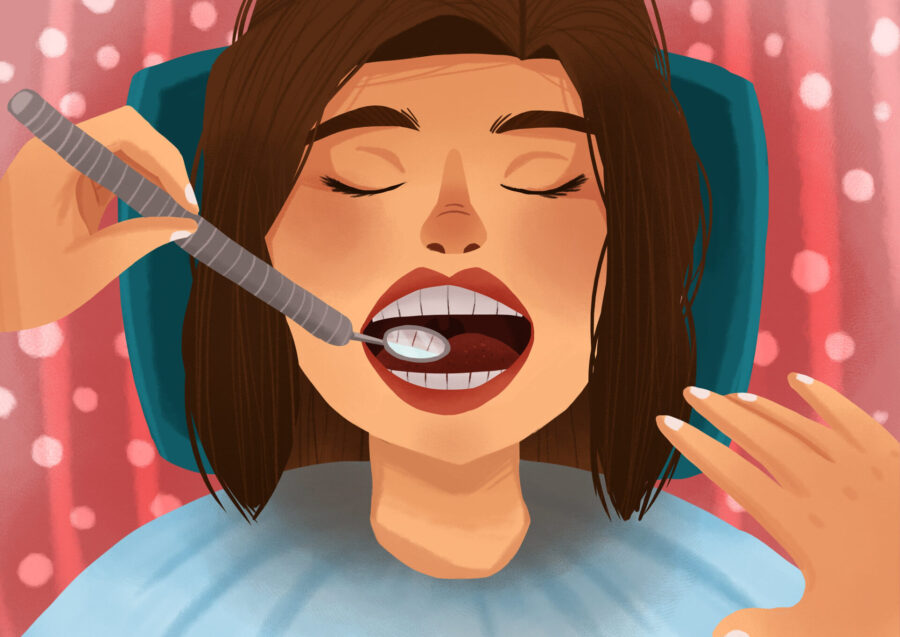 image of a high risk dental patient in a dental chair
