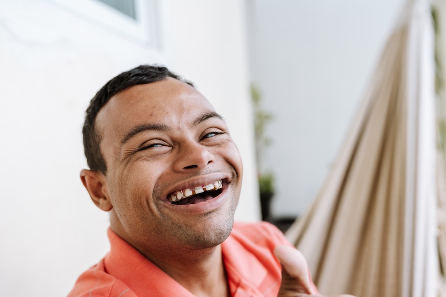 man with down syndrome needing a special needs dentist
