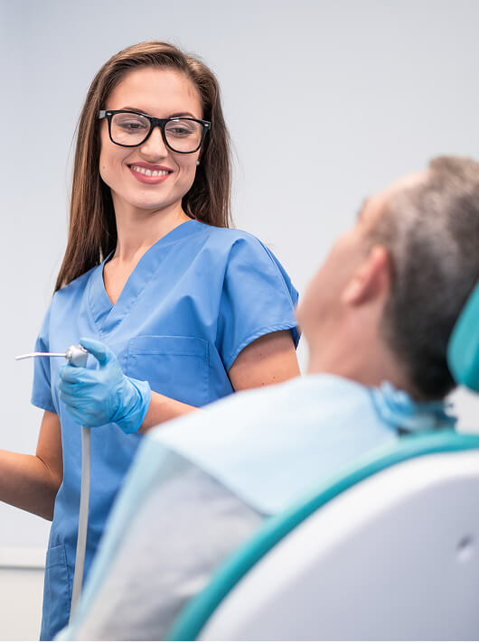 dentist with patient